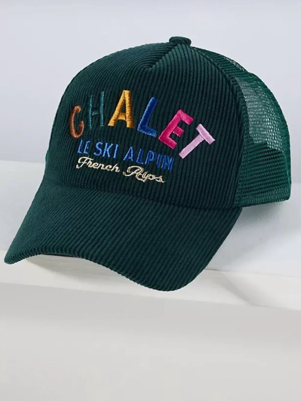 NWT-Anthropologie Chalet Dark Green Mesh Trucker Hat - Picture 1 of 7